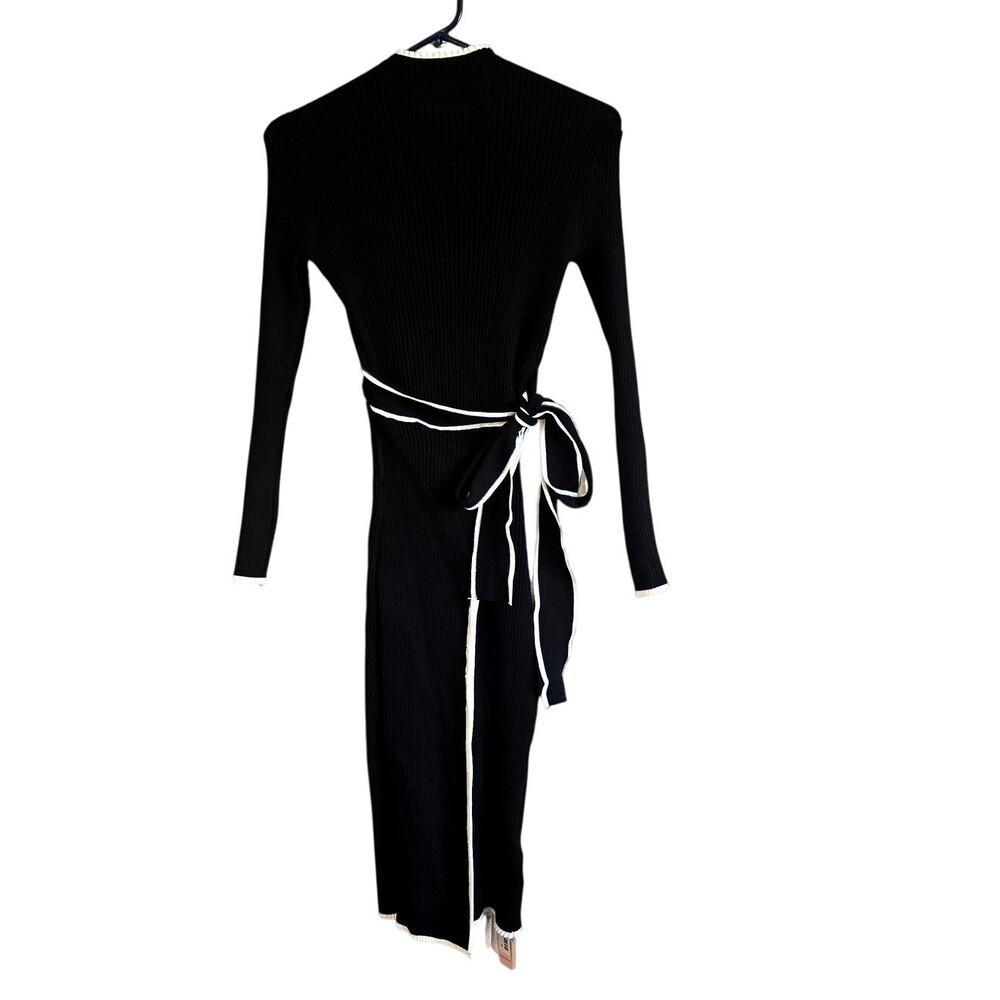 Micas Knit mock neck ribbed long sleeve midi dress size XL NWT